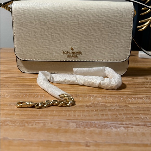 kate spade Handbags - ON SALE!! Kate Spade Ivory Crossbody Bag with Gold Accents